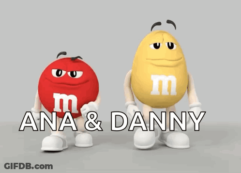 Red And Yellow M&M's Standing Together GIF