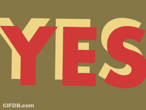 Red And Yellow Yes Sign GIF