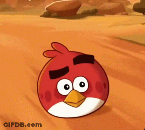 Red Angry Bird On Dirt Road GIF