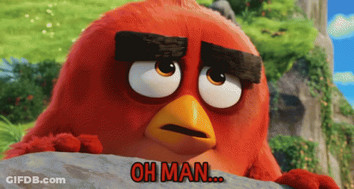 Red Angry Bird Saying Oh Man GIF