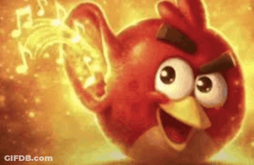 Red Angry Bird Singing GIF