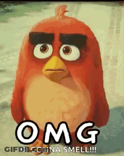 Red Angry Bird Standing On Beach GIF