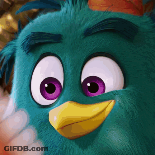 Red Angry Bird With Big Eyes GIF