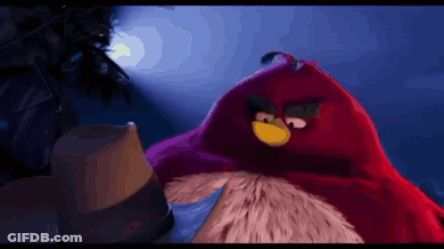 Red Angry Bird With Yellow Beak GIF