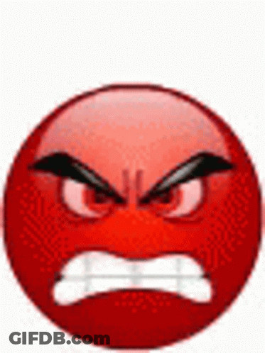 Red Angry Smiley Face With Teeth GIF