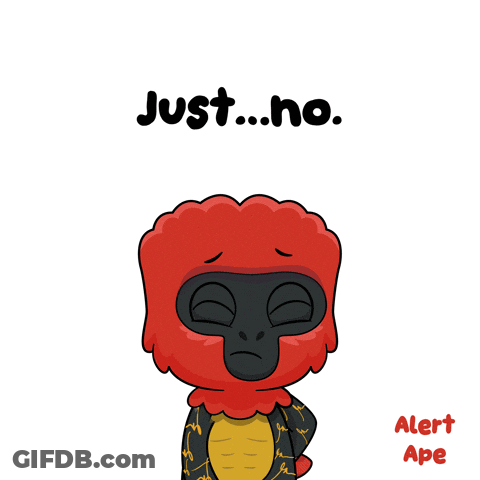 Red Ape Saying Just No GIF