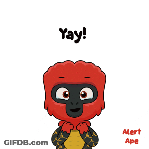 Red Ape Saying Yay GIF