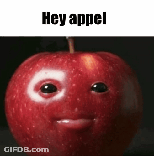 Red Apple Face Saying Hey Appel GIF