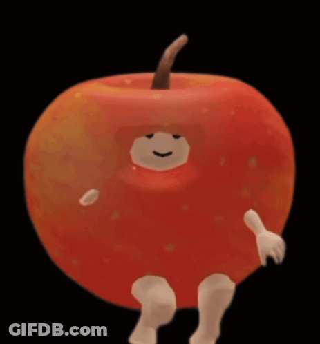 Red Apple With White Face And Limbs GIF