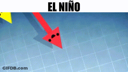 Red Arrow Pointing Down Saying El Niño GIF