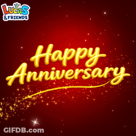 Red Background Happy Anniversary GIF