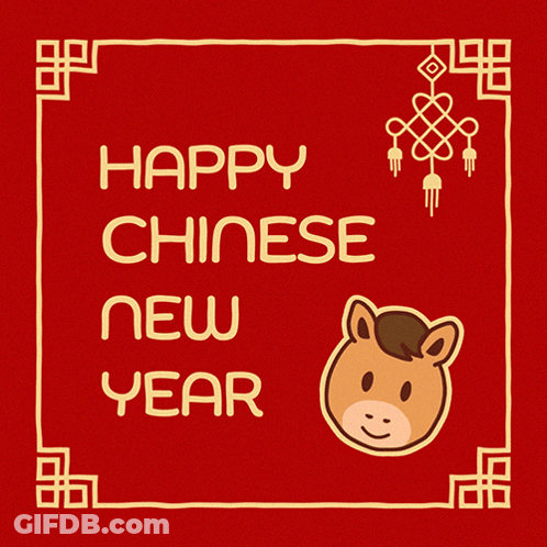 Red Background Happy Chinese New Year GIF