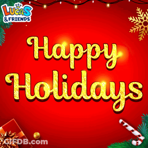 Red Background Happy Holidays GIF
