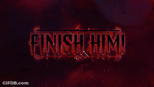 Red Background Lightning Bolt Saying Finish Him GIF