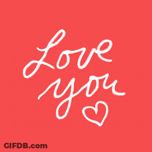 Red Background Love You In White Chalk GIF
