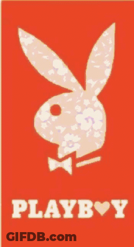 Red Background Playboy Bunny Saying Playboy GIF