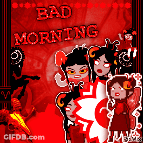 Red Background Saying Bad Morning GIF