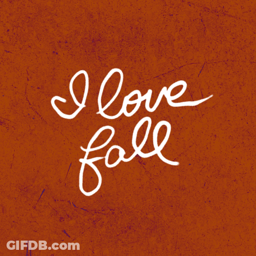 Red Background Saying I Love Fall GIF