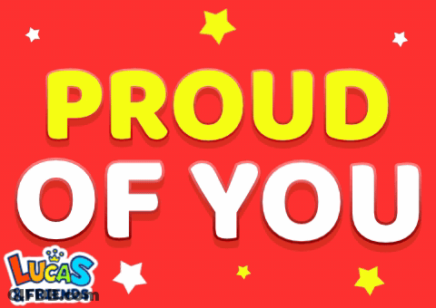 Red Background Saying Proud Of You GIF