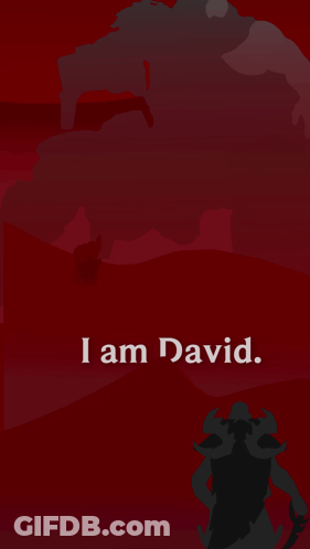 Red Background Silhouette Of Man Saying I Am David GIF