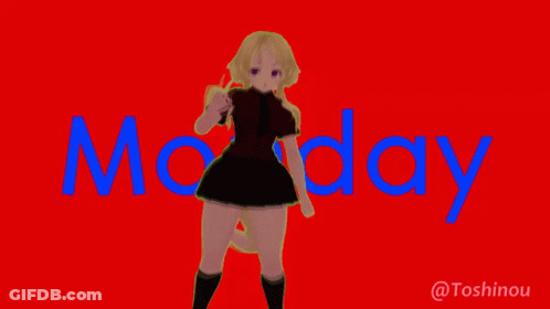 Red Background With Blue Monday GIF