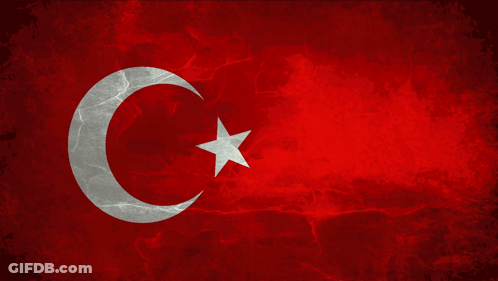 Red Background With Crescent Moon And Star GIF