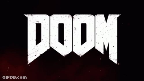 Red Background With Doom GIF