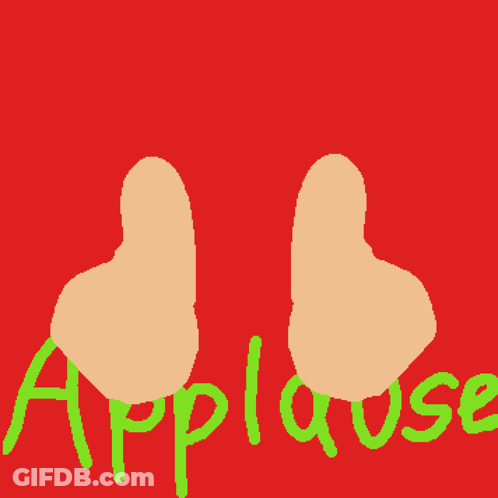 Red Background With Green Applause GIF