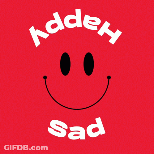 Red Background With Happy Smiley Face GIF