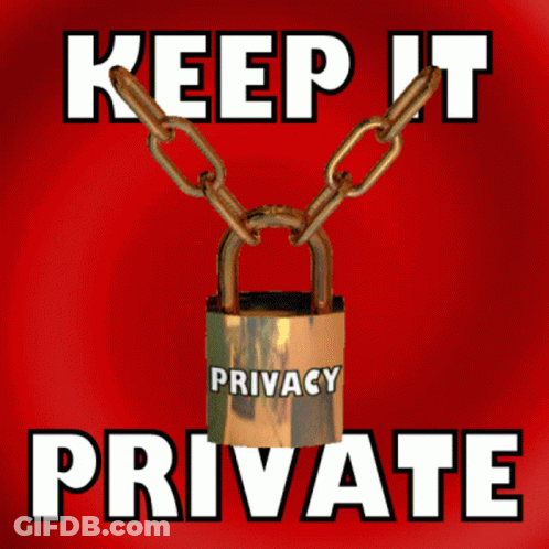 Red Background With Padlock Saying Privacy GIF