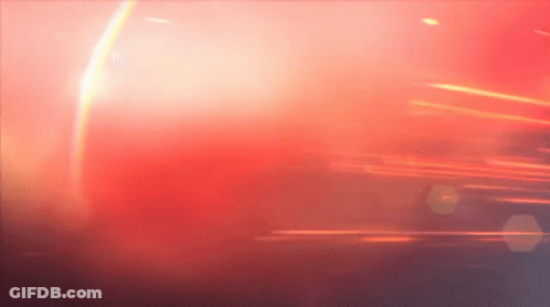 Red Background With Rainbow In Sky GIF