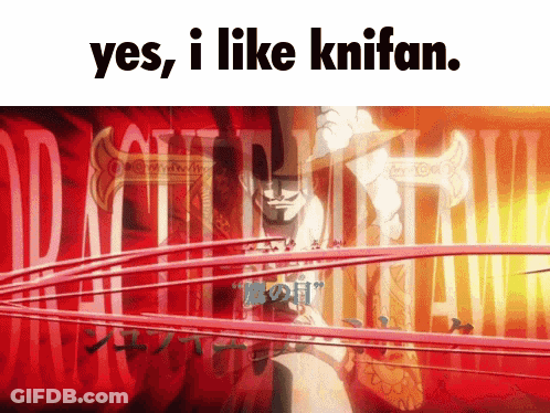 Red Background With Text Yes I Like Knifan GIF