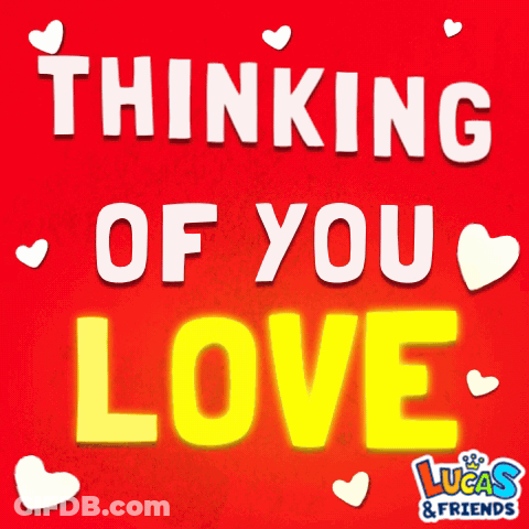 Red Background With Thinking Of You Love GIF