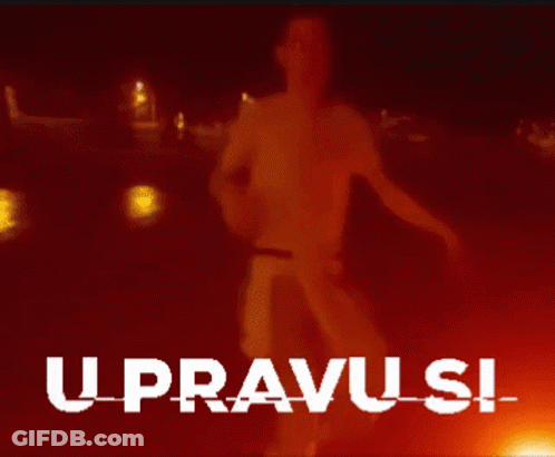 Red Background With U Pravu Si In White GIF