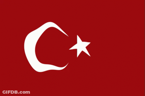 Red Background With White Crescent Moon And Star GIF