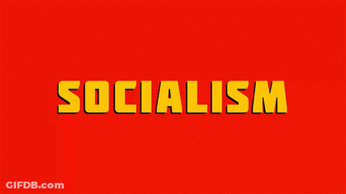Red Background Yellow Text Socialism GIF