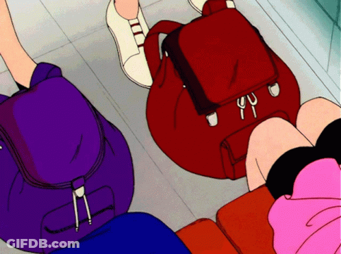 Red Backpack With Letter Y GIF