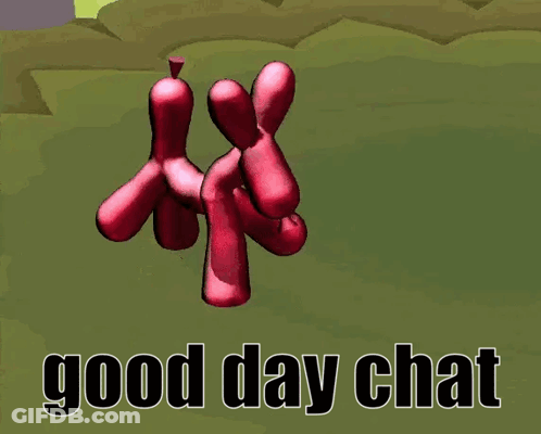 Red Balloon Dog With Good Day Chat GIF