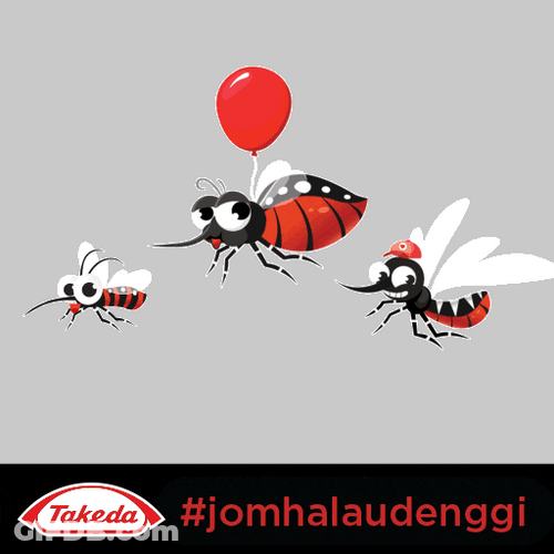 Red Balloon Jumping Mosquito GIF