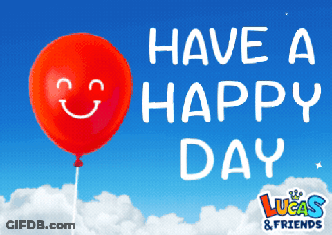 Red Balloon Saying Happy Day Lucas And Friends GIF