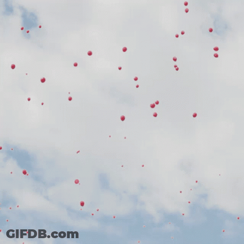Red Balloons Huskers GIF