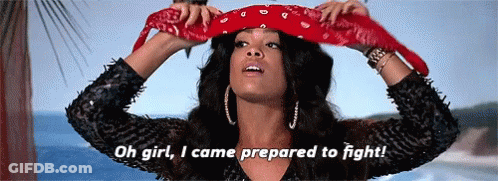 Red Bandana Woman Says Came Prepared To Fight GIF
