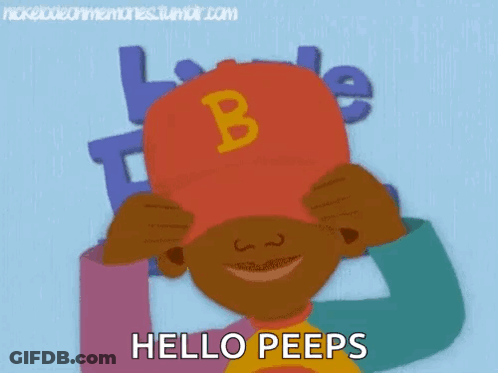 Red Baseball Cap Cartoon Saying Hello Peeps GIF