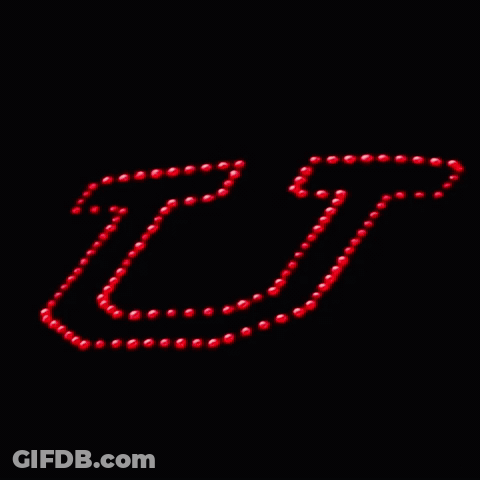 Red Beads Letter T On Black GIF