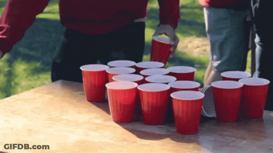Red Beers And Cups Mess GIF
