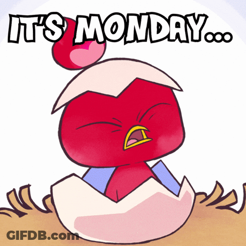 Red Bird In Egg Saying It's Monday GIF