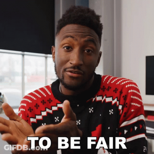 Red Black Sweater Man Saying To Be Fair GIF