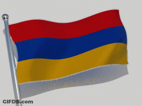 Red Blue Yellow Striped Flag Flying GIF
