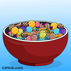 Red Bowl Of Colorful Candy GIF