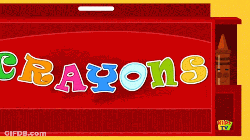 Red Box With Crayons On It GIF